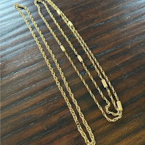 Vintage Gold Long Chain Necklaces